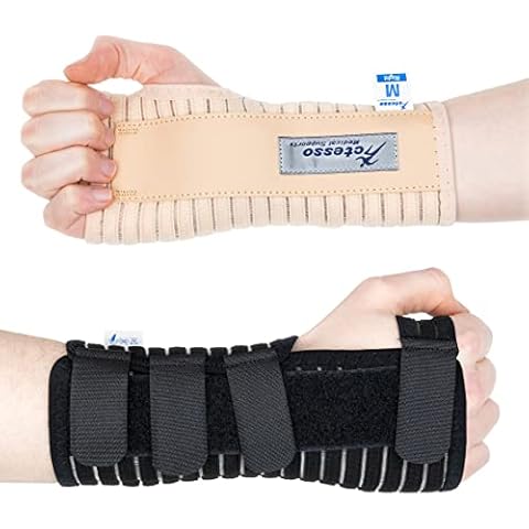 Actesso Breathable Wrist Support Brace Splint - Ideal for Carpal Tunnel, Sprains, and Tendonitis (Black, Medium Right) Cover