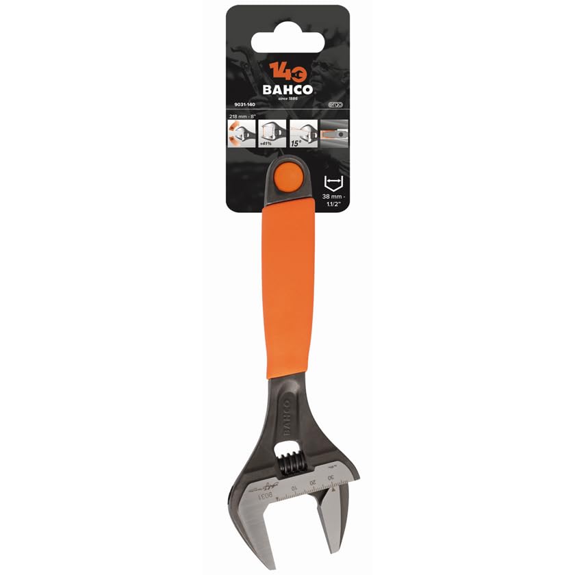 Bahco 9031-140 Ergo Adjustable Wrench 8″ Extra Wide Opening 38mm – 140 Years Limited Edition