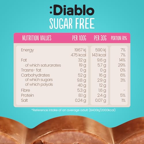 Diablo Milk Chocolate Aero Bubbles Bar - No Added Sugar, Gluten Free, Sweetened with Stevia Chocolate Bar Hamper Basket Available - Perfect for Gifting Candy Bars - 30g - 6 Pack