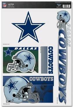 NFL Dallas Cowboys Ultra Decal Sheet, 11"x17", Team Color