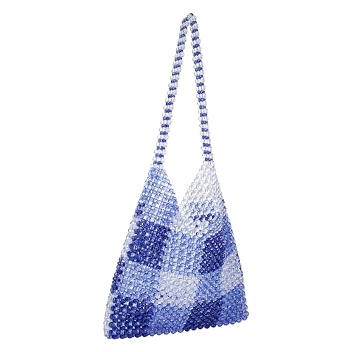 Acrylic Beaded Colorful Shoulderbag Transparent Underarm Purse Beach Bag for Party2