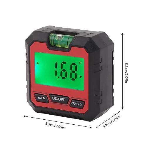 Medidor de ángulo digital con base magnética rojo miniatura 7