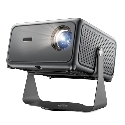 Image of 4K Projector with WiFi and Bluetooth, Home Theater 1500 ANSI Lumen Movie Projector,30W Dolby Audio, Licensed Apps Smart Projector,Auto Focus/Keystone,MEMC,360° Adjustable Swivel Stand