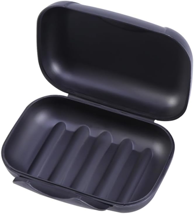 Amosfun Portable Soap Holder Box with Lock Large Sealed Soap Case for Travel and Outdoor Use Lightweight Container for Hiking and Home Black