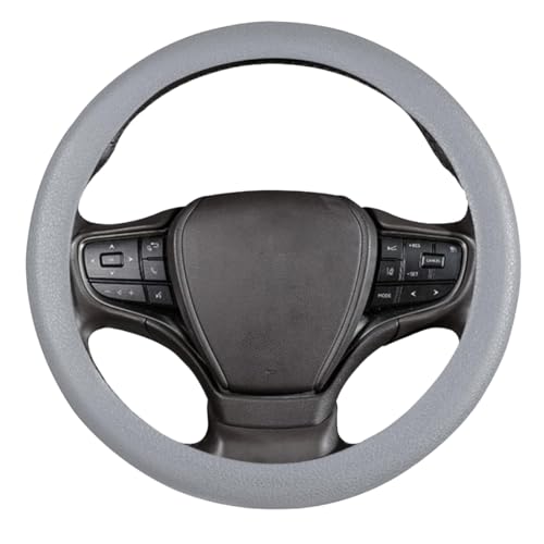 1 pièce Couvre Volant Voiture en Silicone - Protège et Décore Le Volant de 32 à 40cm, Housse Souple Antidérapante, Entretien Facile, Gris Élégant - Accessoire Auto Pratique et Esthétique