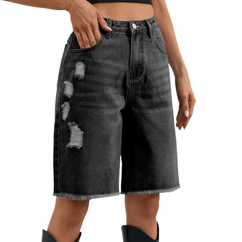 Short en jean Y2K streetwear boyfriend jorts délavé