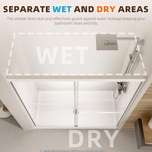 Image of Royal Guard Double Sliding Shower Door,56-60 inch W x 72 inch H,Matte White
