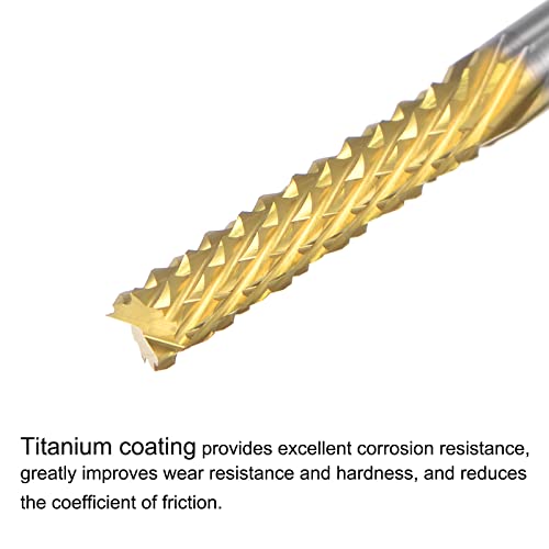 Image of uxcell End Mill CNC Router Bits, 1 /8 inch 3.175mm Shank 3mm x 17mm Titanium Coated Tungsten Carbide Left Hand Engraving Milling Cutter for PCB Plastic Fiber Wood 4pcs