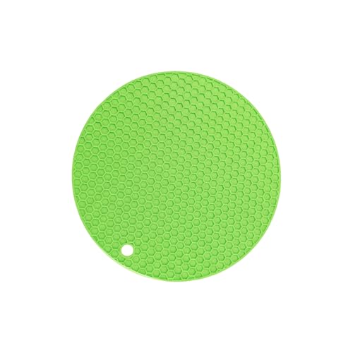 Image of Silicone Trivet Mats,Heat Resistant Pot Holders, Multipurpose Non-Slip Hot Pads for Kitchen Potholders, Hot Dishers, Jar Opener, Spoon Holder, Food Grade Silicone(Green Size Round 7''x7'')