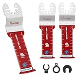 Pronese 3 PCS Extra-Long Carbo-Nitride (TiCN) Oscillating Saw Blades, Multi Tool Blades Bi-Metal for Cutting Hard Material Metal Nails Screws Wood and Plastic