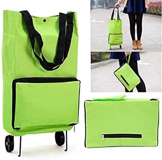 Collapsible Trolley Bags Folding Shopping Bag with Wheels Foldable Shopping Cart Reusable Shopping Bags Portable Hand-Pulling Grocery Bags Shopping Trolley Bag on Wheels