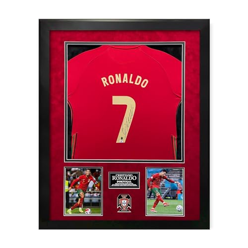 Cristiano Ronaldo Portugal Autographed Jersey Framed to 32x40 Fanatics - Autographed Soccer Jerseys