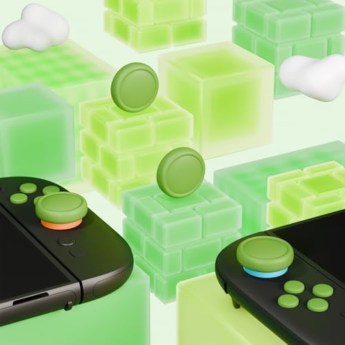 PlayVital Button Caps + Thumb Grip Set for Nintendo Switch 2, 2 Silicone Colorful ABXY Directional Button Covers & 2 Joystick Caps for Joycon - Matcha Green — view 7