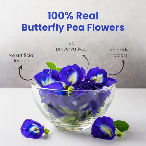 BLUE TEA - Butterfly Pea Flower Tea - 2.11 Oz (150+ Cups) | Antioxidant Rich | Chemical Free - Herbal Tea - Caffeine free - Non Bitter - No Preservatives | Zipper Pack