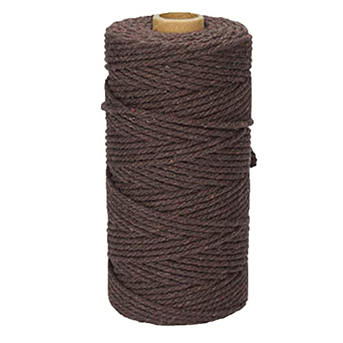 3mm X 109yards Macrame Cotton Cord Colored Cotton Rope Macrame Rope for Handmade Plant Hanger Wall Hanging Craft Making Macrame Supplies Coffee