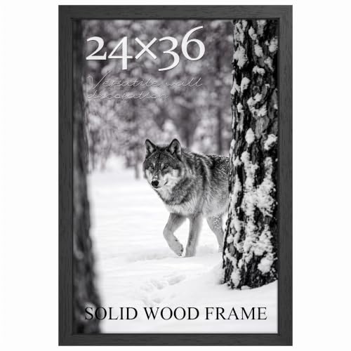 PEALSN 24x36 Solid Wood Poster Frame for Wall Mounting Display,Black
