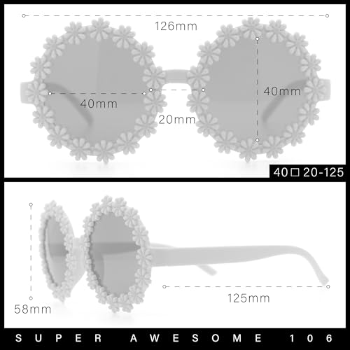 SA106 Girls Kids Daisy Flower Rim Round Circle Plastic Cute Lolita Sunglasses3