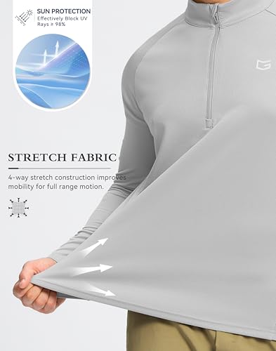 Image of G Gradual Men's Quarter Zip Pullover Running Athletic Shirts Long Sleeve