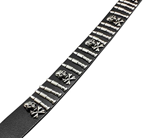Cool Mens Bullet Skull Stud Punk Rock Biker Real Leather Belt Waistband726146236614 #TOP4