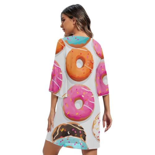 Robe courte colorée donuts imprimés : la solution mode contre le style monotone - 2