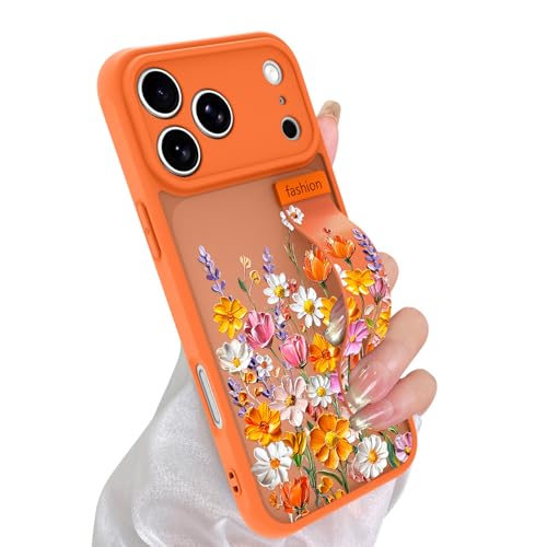 Coque pour iPhone 17 Pro Max avec dragonne en TPU souple floral