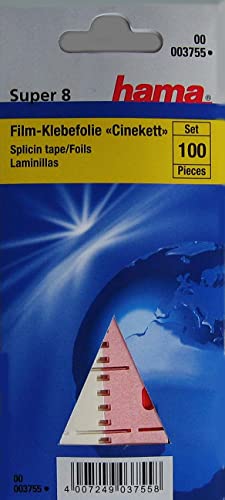 Hama Klebefolie f&uuml;r Super 8 Filme, 100 St&uuml;ck, Cinekett, Rot 3755