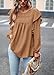 PRETTYGARDEN Women's Blouses Dressy Casual Long Sleeve Ruffle Swiss Dot Crochet Loose Fit 2026 Spring Fashion Tunic Tops Shirts (Brown, XL)