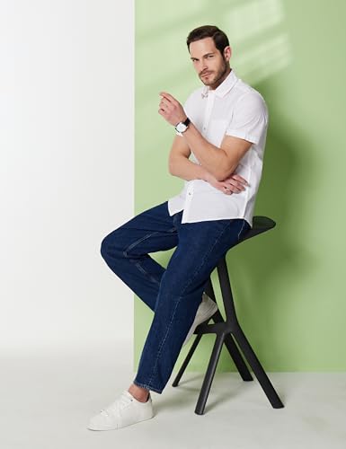Image of Symbol Premium Men's Cotton Poplin Casual Shirt - Regular Fit | Half Sleeve | Pure Cotton (Available in Plus Sizes)