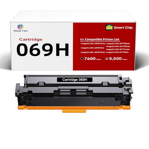 069H/069/MF753Cdw High Yield Black Toner Cartridge Replacement for Canon 069/069H Compatible with Canon imageCLASS MF753Cdw MF751Cdw LBP674Cdw Printer |7,600-Page Capacity 1Black