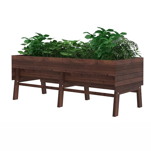 Image of BlueWish 28.5 inch H Wood Raised Garden Bed, Planter Boxes with Drainage Holes