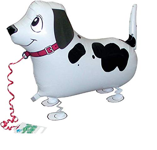 Airwalker Ballon Dalmatiner Hund - laufendender Hunde Luftballon Tier Helium Walking Folienballon Deko für Kinder Geburtstag Party Hochzeit Kinder Geschenk JGA Dekoration Tierballons laufen