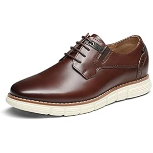 Bruno Marc Men's Crossflex Oxford Dress Sneakers Casual Leather Dress Shoes 7 Dark Brown