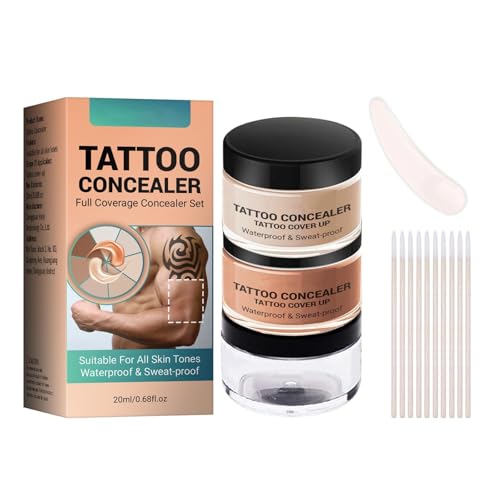Tattoo Concealer für Körper - Zweifarbig Tattoo Abdecken Wasserfest...