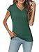 AUTOMET V Neck T Shirts for Women Spring Summer Fall Tops Teacher Work Business Dressy Casual Blouses Basic Tees Boho Fashion Green S