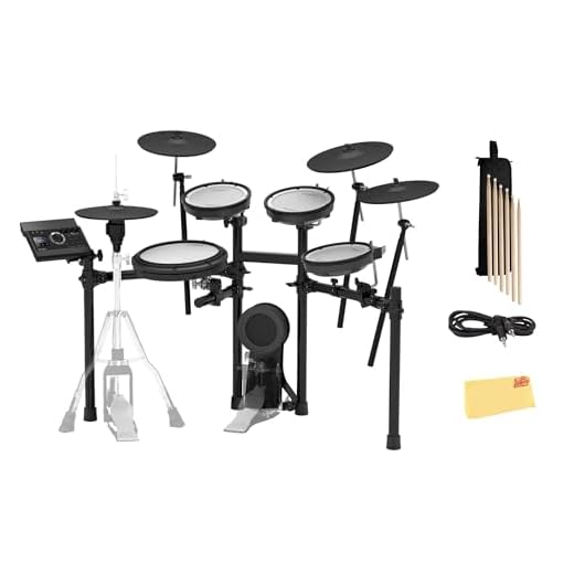 Roland TD-17KVX Electronic Drum Set Bundle with 3 Pairs of Sticks, Audio Cable, and Austin Bazaar Polishing Cloth