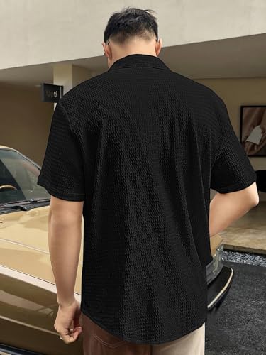 GRECIILOOKS Men's Polycotton Shirt |Stylish Casual Regular Fit Shirts | Textured Half Sleeve | Slim Fit | Business & Meeting Ready (Available in Plus Size and Combo Pack of 2)