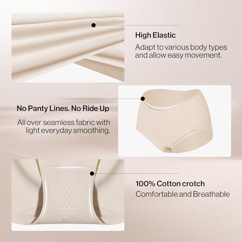 Womens Seamless Underwear Moderate Coverage Briefs Comfortable No Show Bikini Panties for Leggings Yoga Workout3