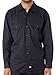 Dickies Men’s Long Sleeve Work Shirt – Durable Button-Down Mechanic Shirt for Men, Ideal for Uniform or Construction Use, Black, Large