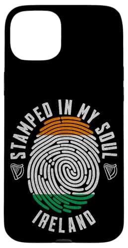Drapeau Irlande estampillé avec Inscription « My Soul » et « Emerald Isle Irish Pride » Coque pour iPhone 15 Plus