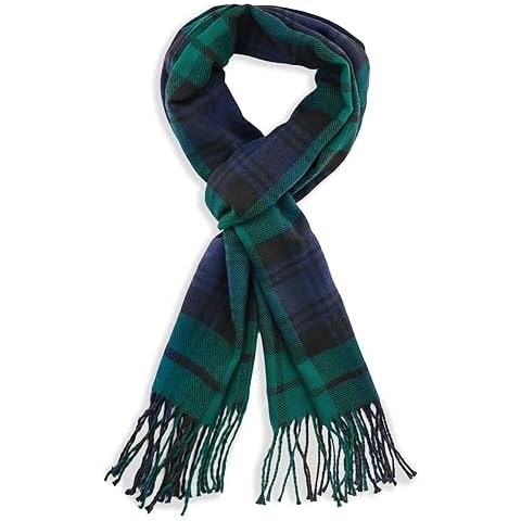 Vimate Christmas Green Plaid Scarf for Kids Cover