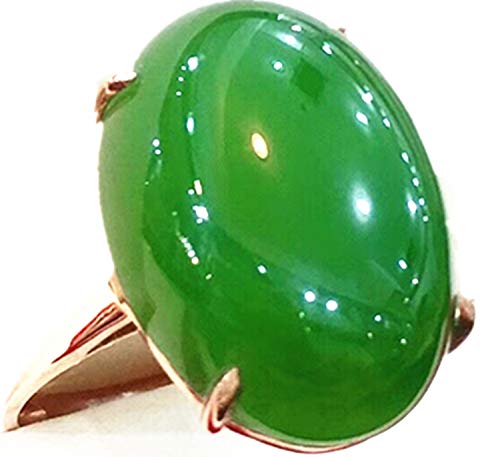Yigedan 18u00a0K Or Véritable NEUF avec certificat Naturel chinois Hetian Jade Vert Bague Jade Femme