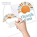 Big Dot of Happiness Retro Sunshine Flat Thank You Cards, Here Comes The Son Party Theme, Boy Boho Baby Shower Gratitude Note Letters with Envelopes - Set of 12