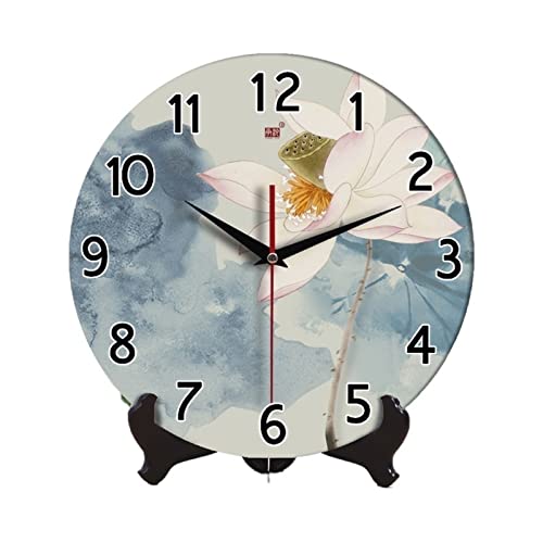 Reloj de cerámica creativo con base madera regalo original de boda 2