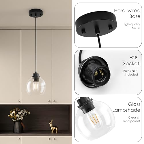 Aipsun Black Pendant Light Fixture 2 Pack Kitchen Island Lighting Pendant Lighting Over Island (Exclude Bulb) by Aipsun - Used condition - Image 9