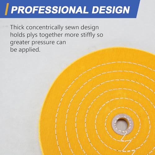 Image of SCOTTCHEN 10 inch Buffing Polishing Wheel Yellow (42 Ply) for Bench Grinder with 3 /4 inch Arbor Hole - 1 Pack