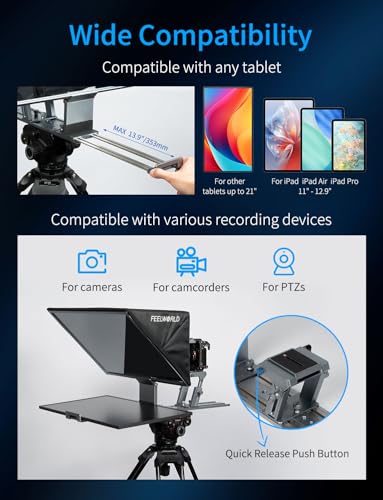 Image of FEELWORLD TP21 21 inch Professional Teleprompter for Up to 21 inch Tablet ipad