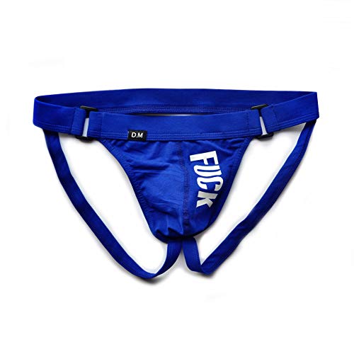 D.M Men's Underwear Jockstrap Briefs Comfortable (Royal Blue, 2XL)