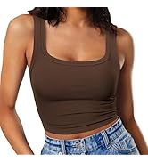 RIROW Womens Sleeveless Fitted Tank Top 2024 New Square Neck Ribbed Basic Tee XS-XL