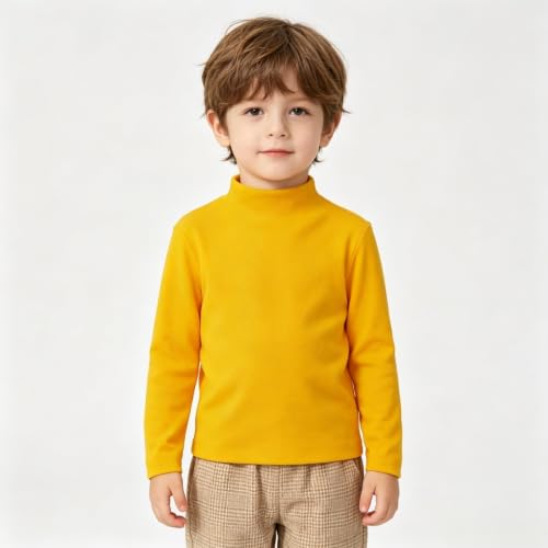 Image of Toddler Thermal Shirt Mock Turtleneck Girls Boys Top Long Sleeve
