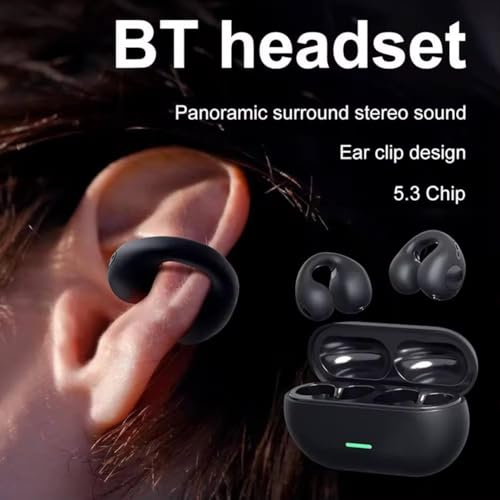 Image of Bluetooth Earbuds for All Phones, T75 Clip Ear Wireless Earphones with Mic, Bluetooth 5.3 Headphones, HD Call, Noise Cancelling, Sports, Gaming, Music, Calling, Long Battery Life